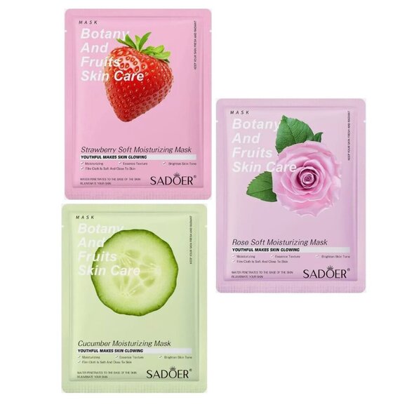 3 SADOER Korean Mask Facial Sheet Beauty Sheet Face Skin Moisturising Masks - Picture 1 of 7
